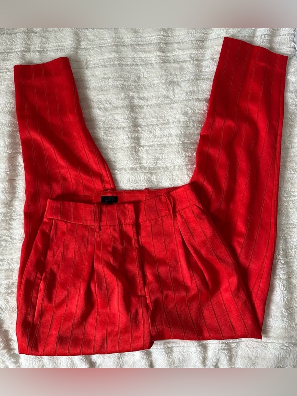 Revolve NBD Red Pinstripe High-Waist Trousers size small
